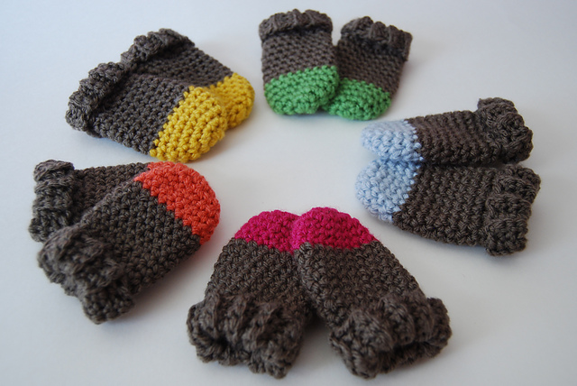 Two Tone Baby Mittens