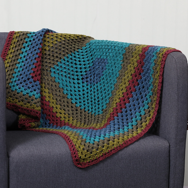 Continuous Spiral Granny Square Blanket