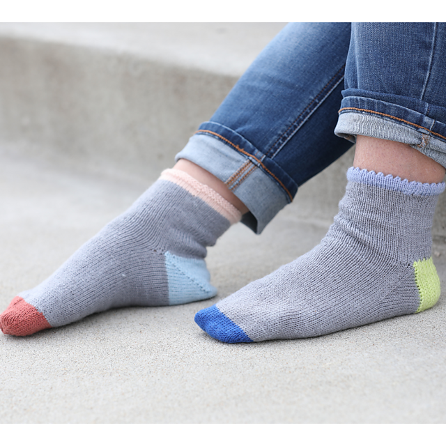 1, 2, 3, Knit Cuff-Down Socks
