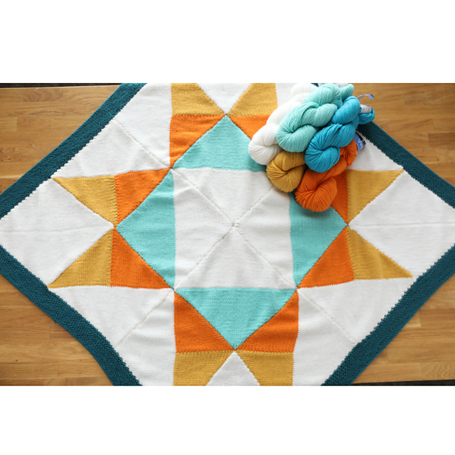 Ravelry Missouri Star Knit Blanket pattern by Jenny Fish