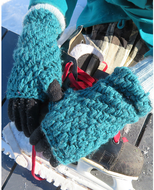 Feather on the Wind Fingerless Mittens
