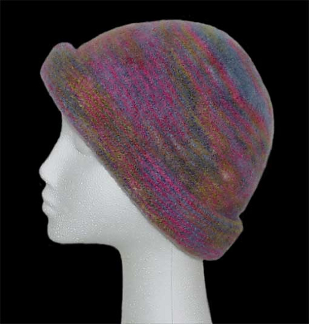 Knit & Felt Rolled Brim Hat