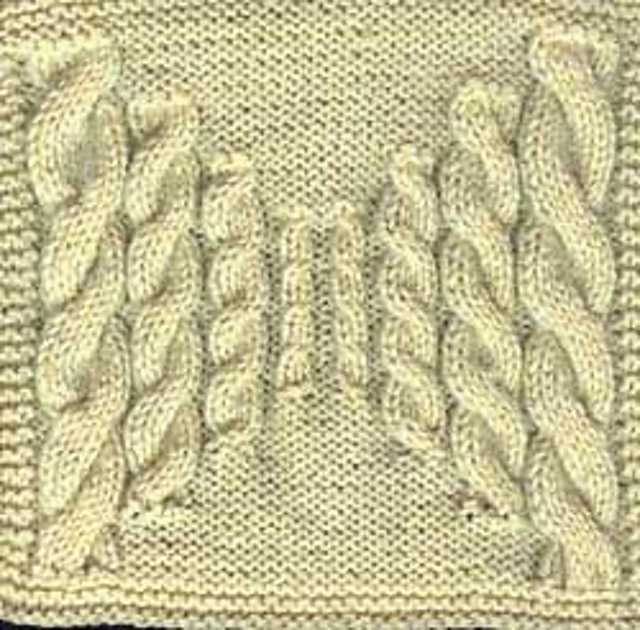 Cables and Lace Afghan Square #6