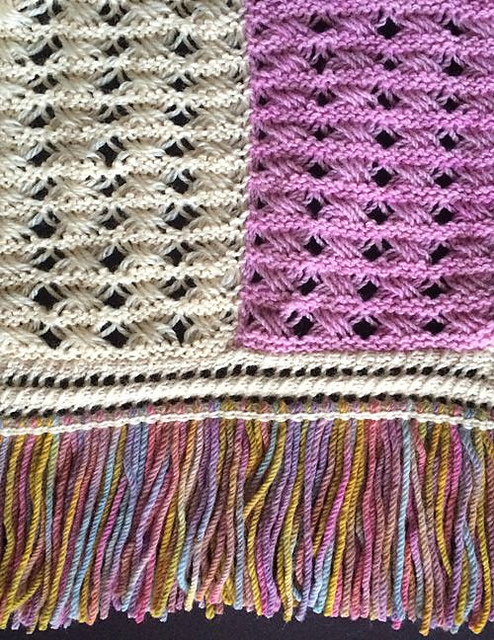 Knitted Afghan - Lattice Pattern