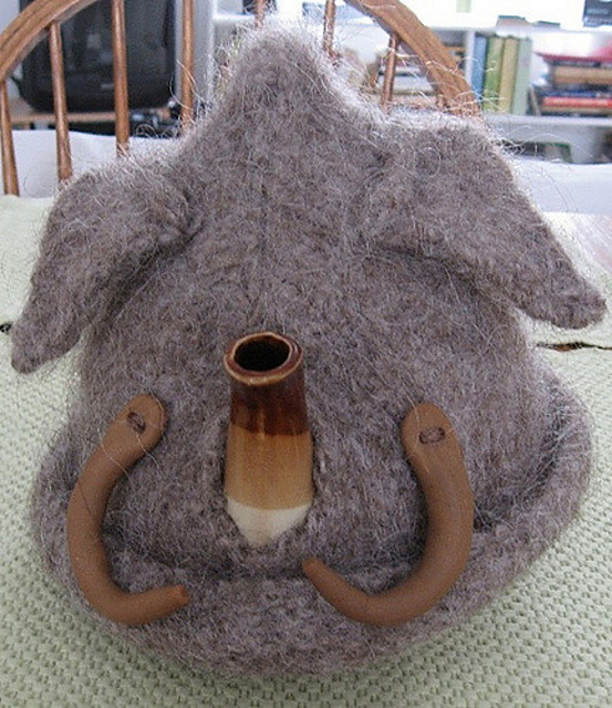 Felted Mammoth Tea Cozy