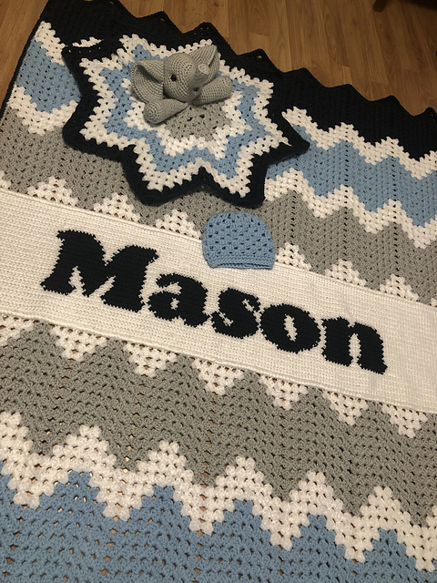 Personalized Chevron Blanket