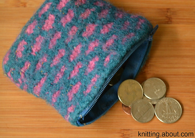 Brick Stitch Felted Coin Purse