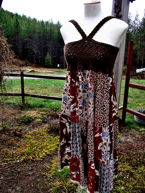 V Strap Recreated Maxi Dress