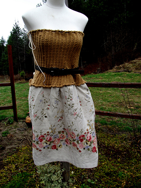 Camel Corset Top Dress
