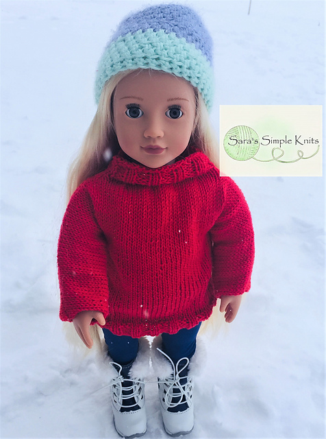 Flat Knit Sweater for 18 Inch Doll