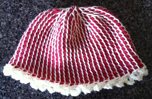 Reversible Two-Color Tunisian Hat