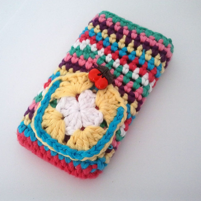Stripes, a Granny and a Cherry on Top! Ipod or Iphone Cozy