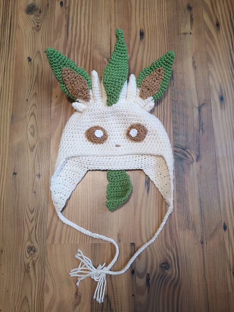 Leafeon crochet beanie