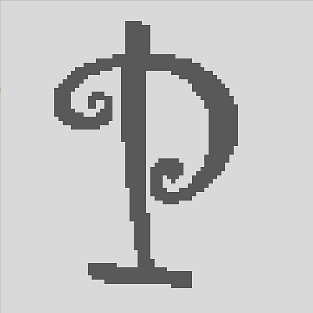 Ravelry C2C Monogram P Curl pattern by Savanna Ashmore