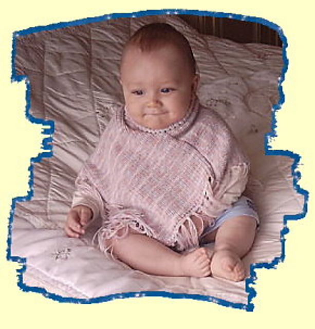 Machine Knit Ribbed Poncho for Babies & Children