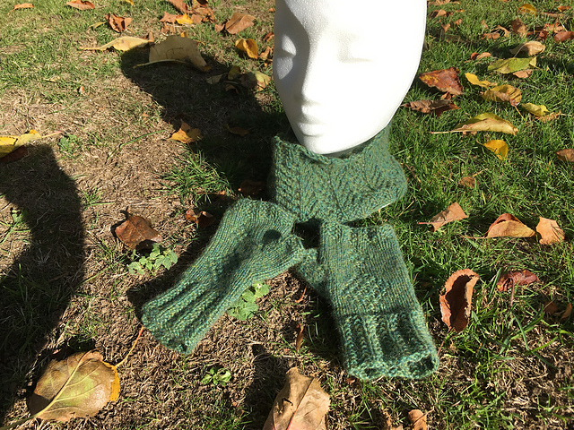Leylandii mitts and cowl