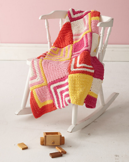 Mitered Squares Baby Throw