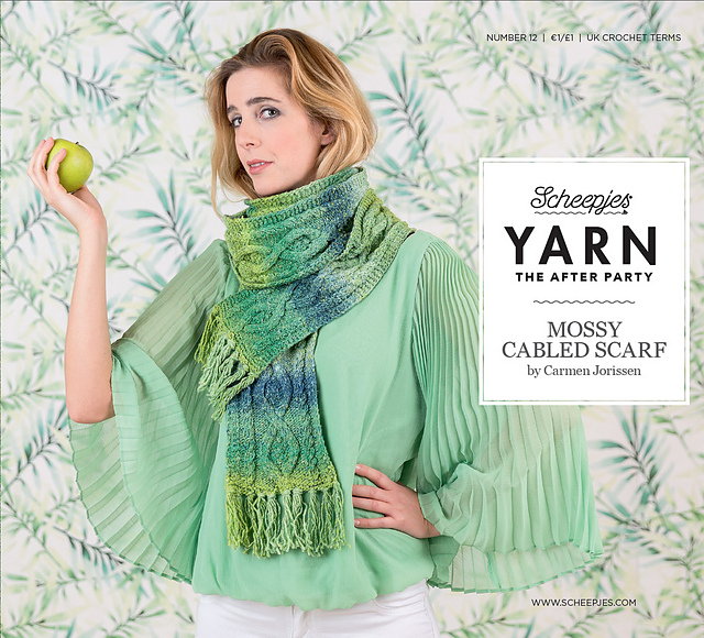 Mossy Cabled Scarf