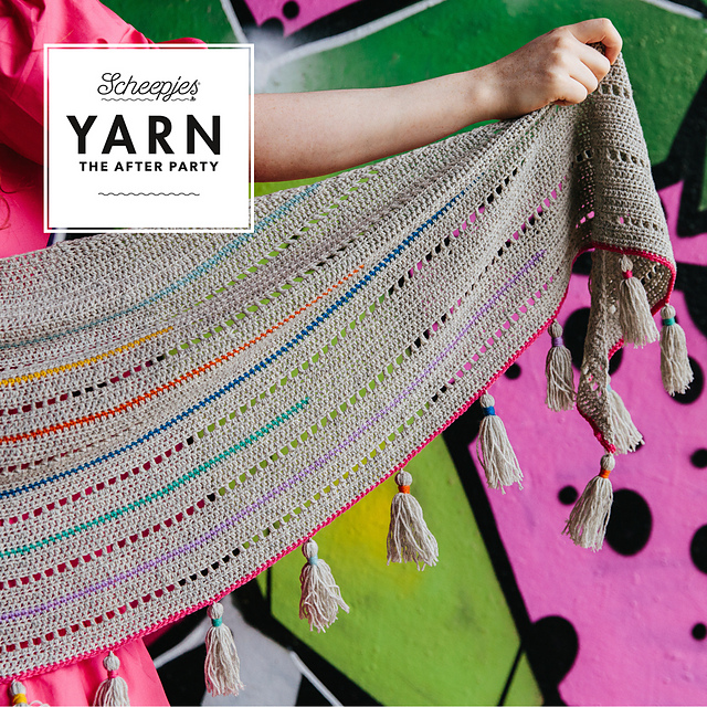 Rainbow Interrupted Shawl
