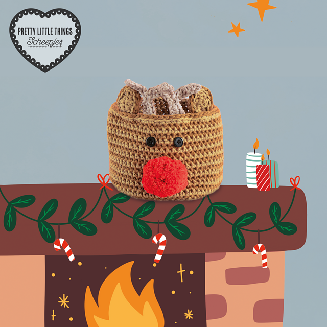 Crochet Reindeer Tub