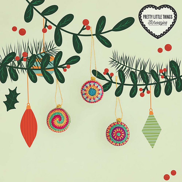 Stripy Crochet Baubles
