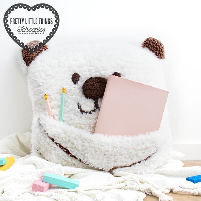 Knitted Bear Book Cushion