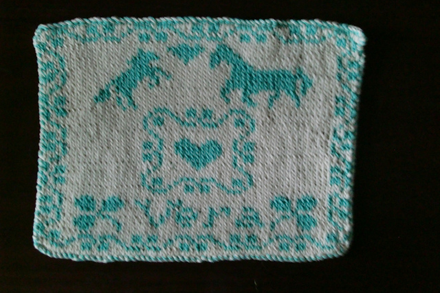Wash-cloth with horses