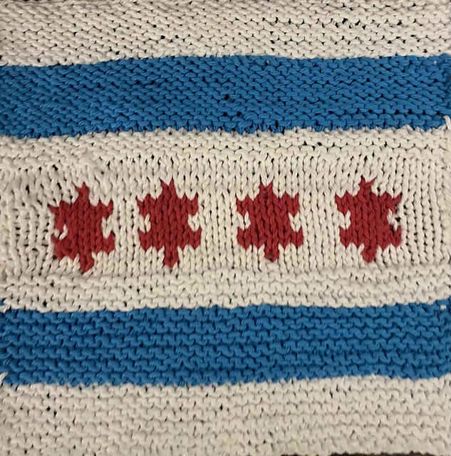 Chicago flag washcloth