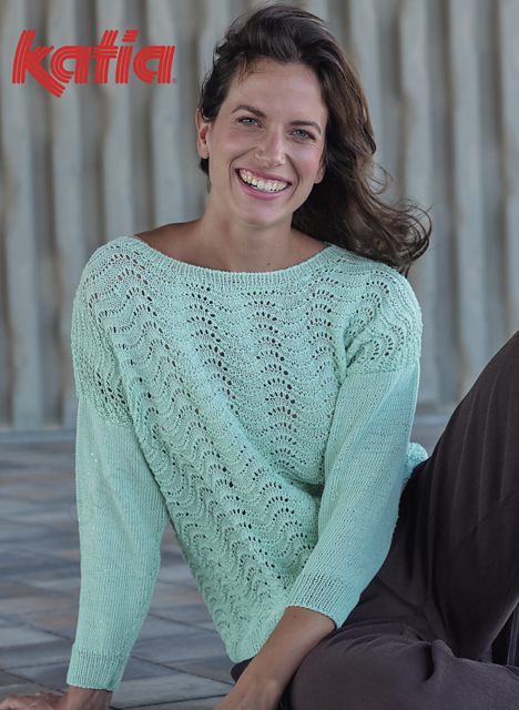 Taylor Made リラックスド デイリー ベスト Oサイズ Ravelry: 7696-13 Lacy Mid-Sleeve Summer Sweater pattern by Fil Katia