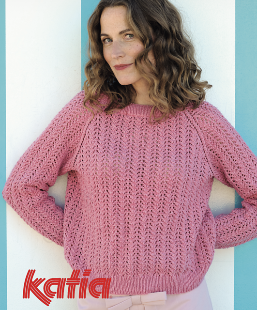Ravelry: 7691-4 Lace Top-Down Raglan Sweater pattern by Fil Katia