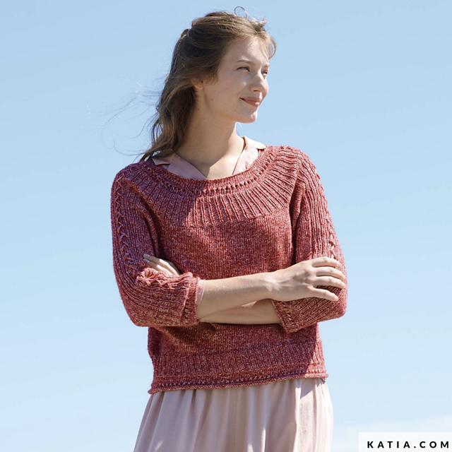 7691-7 Circular Top-Down Sweater