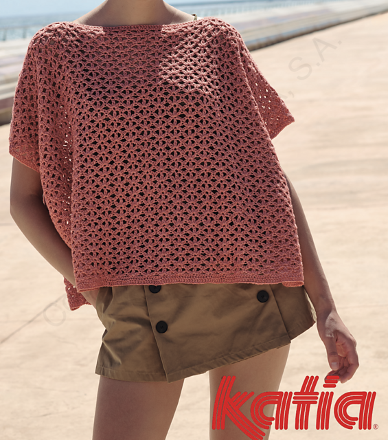 7691-10 Oversized Lace Summer Top