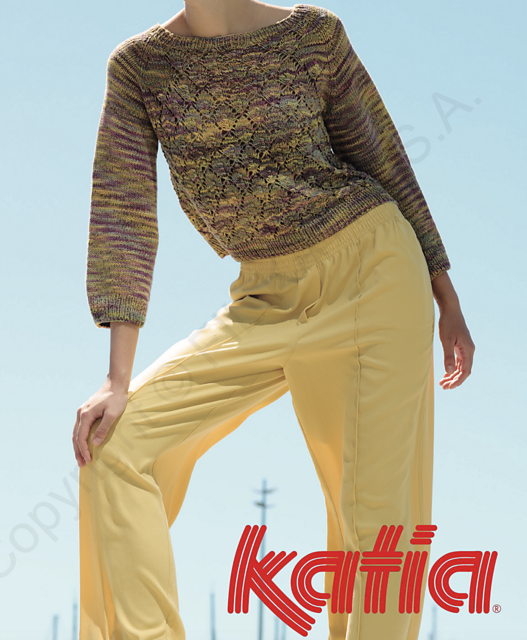 7691-23 French-Sleeve Circular Sweater