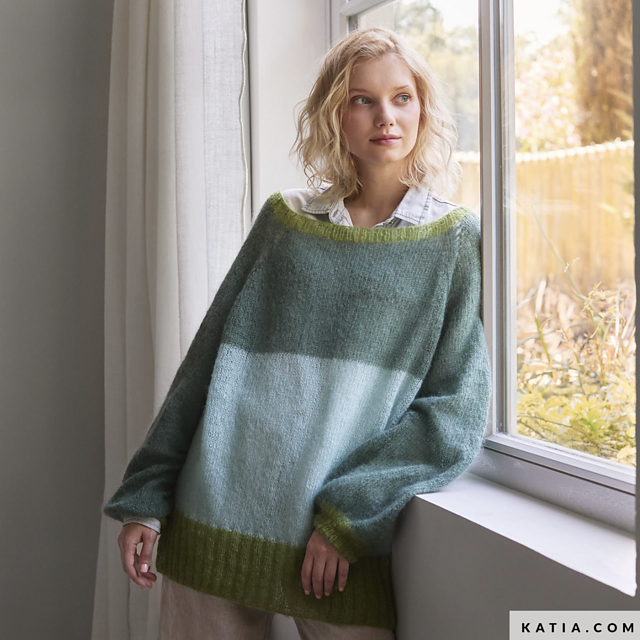 7912-6 Colorblock Oversized Raglan