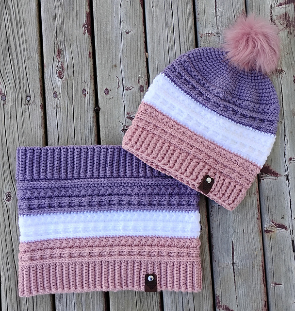 Waffle star hat and cowl