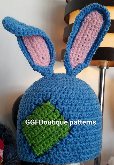 Patched bunny hat
