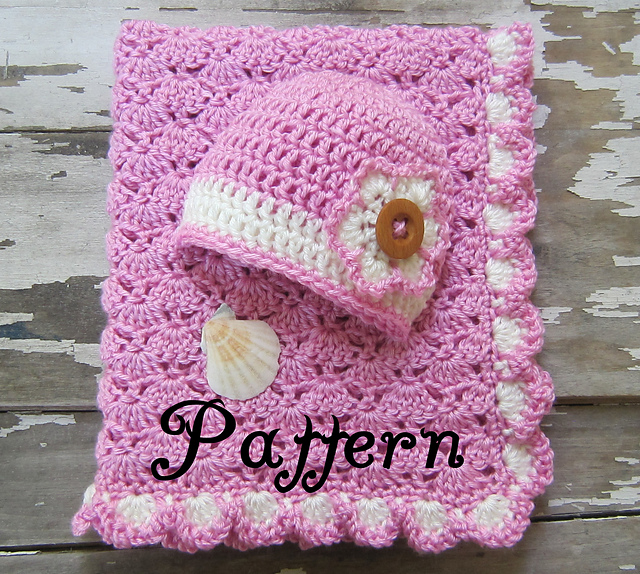 Hawaiian Baby Hat and Blanket