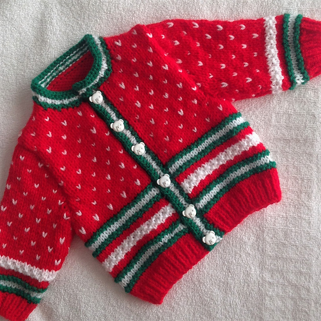 Ravelry: Christmas Snow Time Baby Cardigan pattern by Mary Edwards
