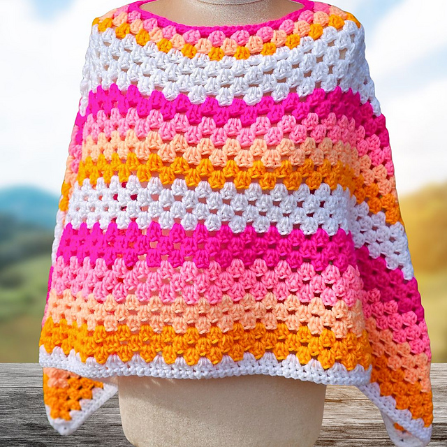 Easy Granny Stitch Poncho