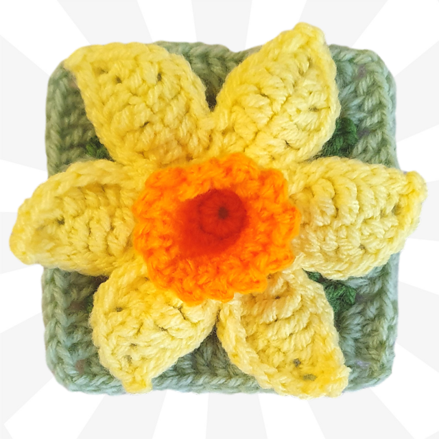 Daffodil 3D Granny Square