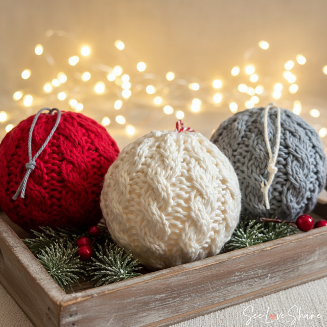 Cable Stitch Ornament