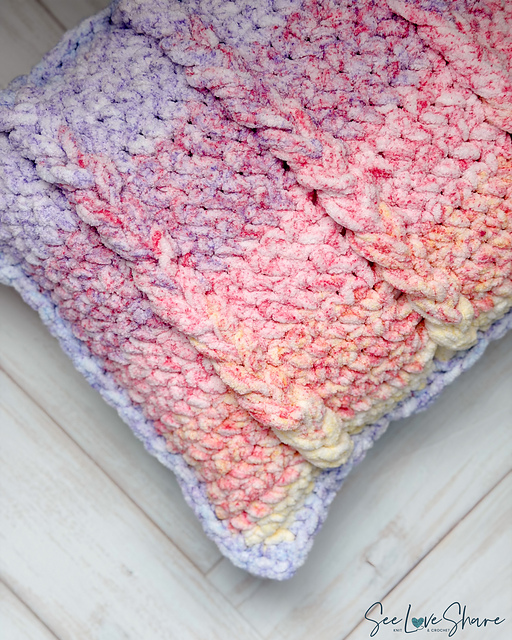 Faux Cable Crochet Pillow Cover