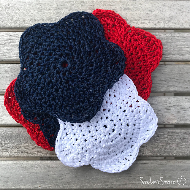 Patriotic Red, White and Blue Star Coasters