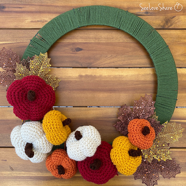 Crochet Pumpkin Wreath