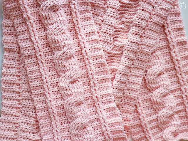 Rustic Crochet Cable Scarf