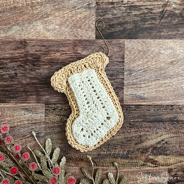 Christmas Sugar Cookie STOCKING Ornament