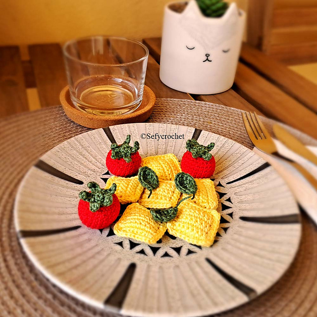 Crochet Ravioli Play Food