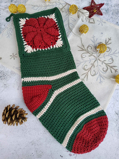Poinsettia stocking