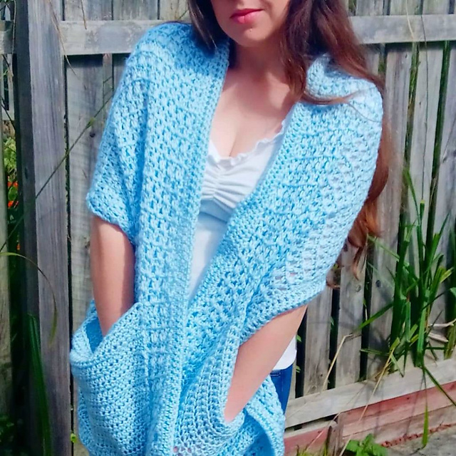 Blue Pocket Shawl