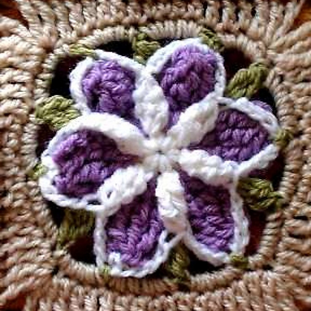 12" petunia afghan square